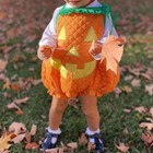 Nokpsedcb Newborn Baby Halloween Costume Cute Pumpkin Face Tie-up Sleeveless Cos