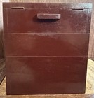 Vintage Wooden 3 Tier Accordion Sewing Box Expandable Organizer Full Of Items  