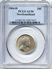 1904-h Newfoundland 20 Cents - About Uncirculated  Pcgs Au50