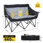 Naizea 2 Person Heated Camping Chair Oversized Loveseat Camping Chair Lawn Chair