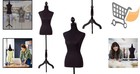 Female Dress Form Mannequin Adjustable Height Tripod Display Stand Black