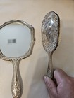 Vintage Vanity Set Silver Plate Hand Mirror Brush Comb 3 Piece Heavy Preowned 