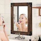  Rustic Mirror Wood Mirror For Bathroom  Decorative Framed 28 l X 20 w Iron