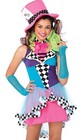Leg Avenue Mayhem Hatter Adult Costume Dress Halloween  Jr  Size S m New