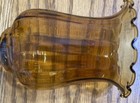Light Amber Brown Glass Votive Candle Holder Peg End 5 5 In Tall Striated Ruffle