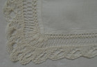 Exquisite Antique 11  Ivory Wedding Hankie Needle Bobbin Lace Victorian