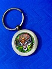 Crouching Tiger Round Vintage Nos Round Key Chain  Keychain