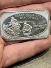 California Gold Discovery 125th Anniversary 1 Oz 999 Fine Silver Art Bar