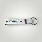 Delta Air Lines Travel Luggage Tag Vegan Leather Strap Key Chain White New