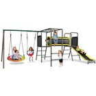 Metal Playground Swing Set Heavy Duty 660lb For Kids Backyard   2 Swings slide
