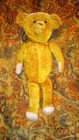 Antique 25  Yellow Teddy Bear Handsome Early Mohair Shoe Button Type Eyes