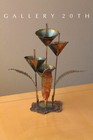 Fab  Mid Century Brutalist Flower Sculpture  Metal Bronze 50s 60s Vtg Modern Art