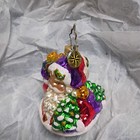 Vtg Christopher Radko A Festive Pair Double Sided Santa Snowman Ornament Rare