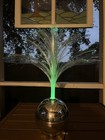 Vintage 70 s Fountain Fiber Optic Rotating Multi-colored Silver Base Lamp Taiwan