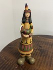 Vintage 2005 Thanksgiving Native American Woman Figurine Resin Harvest Decor