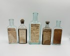 Lot Of 5 Labeled S b  Goff Herb Bitters Cure  Bottles Camden  New Jersey