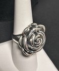 Size 8 Sterling Silver 925 Puffy Rose Ring 
