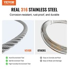 Vevor T316 Stainless Steel Cable 1 8  7x7 Steel Wire Rope 100 Ft Cable Railing