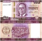 Liberia 20-50 Dollars 2 Pieces Set  2022  P-39-40  Unc