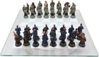 Us Civil War Union North Vs Confederate South Chess Pieces And Glass Board Set