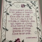 Framed Cross Stitch Love Is    Bible Verse I Corinthians 13 Double Matted
