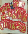 Lot Of 42 Vintage 3-1 4  Brass Color Plastic Reflective House Numbers Luce Corp