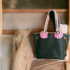 Handle Cover Crochet Handmade For Bag Neverfull Mm Gm Beige Pink
