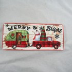 Geoffrey Allen Retro Holiday Mug Tray Set 2 Pc Ceramic Sleigh Bell Bistro Plaid