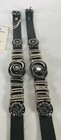 Damco Leather Boot Belts Strap Gray Made In England Ornate Silver Accent Vintage