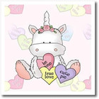 Cute Valentine Unicorn 6x6 Iron On Heat Transfer For White Material