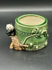 Vintage Majolica Panda   Bamboo Planter Pot