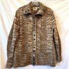 Vintage Montgomery Ward Cardigan Sweater Womens Med   Large 42 Brown Space Dye