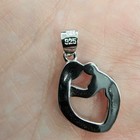 Solid 925 Sterling Silver Graceful Mother   Child High Polish Pendant  No Stones