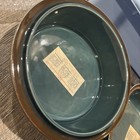  2  Vintage Arabia Finland Meri Blue Brown Glazed Pot Casserole Serving Dishes