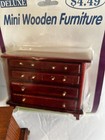 Vintage Wooden Dollhouse Miniatures Furniture Chairs  Bed And Chests  5 Pieces 