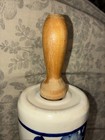 Antique Ceramic Dough Rolling Pin Blue white