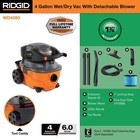 Ridgid 4 Gal  6 0 Peak Hp Shop Vacuum Wd4080 Wet Dry Vac With Accessoris