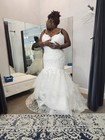 Size 22 Ivory Sweetheart Sleeveless Lace Tulle Mermaid Wedding Dress