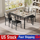 5 Piece Kitchen   Dining Room Sets Wood Kitchen Table With 4 Upholstered Chairs