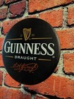 Guinness Draught Metal Beer Sign   12  Round   Garage Mancave Bar Decor Gift