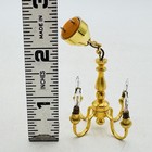 Vintage Miniature Dollhouse Clare Bell 4 Arm Brass Chandelier Gold