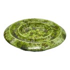 Vintage Mcm Large Pottery Brown   Green Drip Glaze Design Ashtray Ufo Shaped