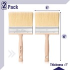 2 Pcs 5 Inch Deck Stain Brush  Wooden Handle  Acrylic  Synthetic Bristle  Qualit