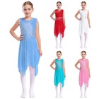 Kids Girls Dancewear Tulle Leotard Contemporary Dresses Exercise Dance Dress