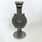 Unused Vintage Pewter Cat Candle Holder Don Drumm Style