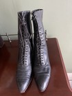 Boots Victorian Edwardian Antique Woman Or Youth Leather High Top Lace Up Shoes