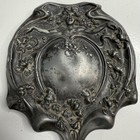Antique Victorian Silver Plate Hand Mirror Woman Art Nouveau Deco Floral Flower