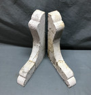 Pair Shabby White 10x13 Wood Chic Decorative Porch Brackets Vtg Corbels 1785-25b