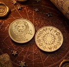 12 Zodiac Signs Brass Coins 1 4in     Handmade Astrology Horoscope Medallions Set