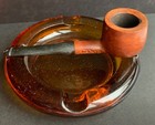 Unmarked Smoke Carved Apple Briar Tobacco Estate Pipe